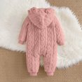 thumbnail image 5 of Toddler Kids Hooded Jumpsuit,Cute Warm Solid Color Long Sleeved Zipper Jumpsuit Rompers,Kids Winter Clothes, 5 of 10