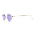 thumbnail image 4 of Narrow Hexagon Hippie Color Lens Metal Rim Dad Shade Sunglasses Gold Purple, 4 of 4
