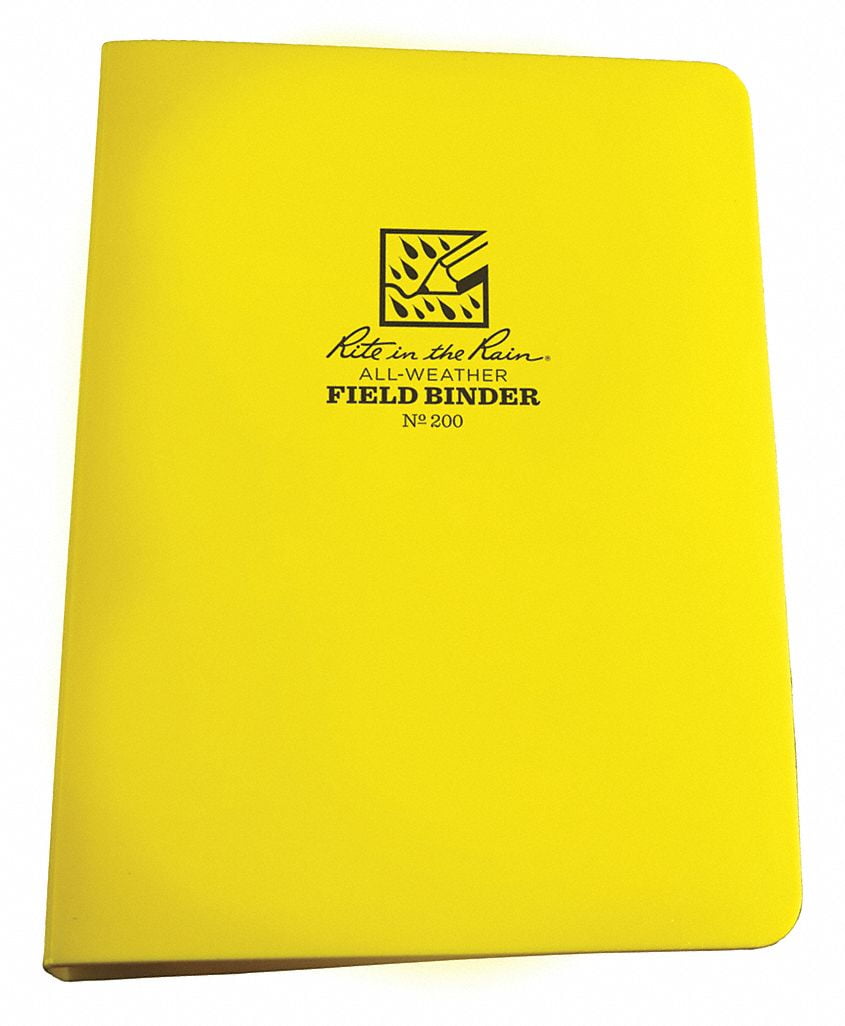 Rite in the Rain 6-Ring Field Binder,1/2',Yellow/Silver  200