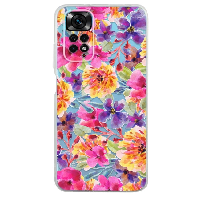 Funda Para Xiaomi Redmi Note 11S InstaCase Flores Acuarela Uso Rudo Antigolpes