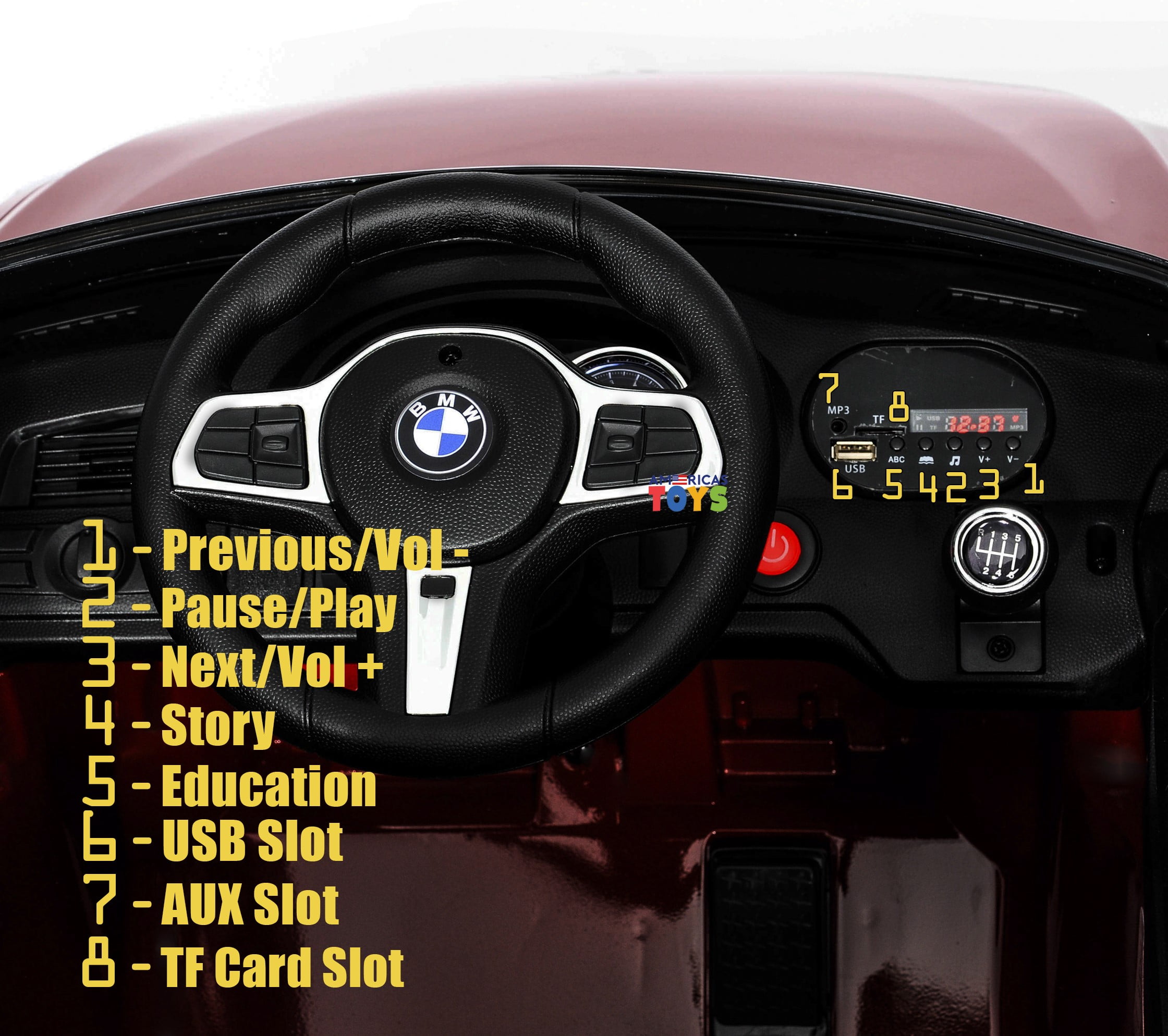 BMW 6GT Toddler s Electric Battery Powered Ride on Car with Power Wheels and Remote Control Walmart