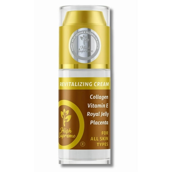 Revitalizing Cream w/Collagen,Vitamin E,Royal Jelly & Placenta–Crema con Colágeno,Vitamina E, Jalea Real y Placenta,Hydrating & Nourishing,All Skin Types| Hidratante y Nutritiva, 40 ml–Cosmetic Use