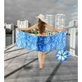 thumbnail image 5 of LA LEELA Women's Bikini Beach Wrap Cover up Swimwear Skirt Bathing suit Summer Wraps Sarong Swimsuits for Women One Size Azure, Floral, 5 of 5