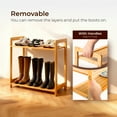 thumbnail image 4 of Hassch 3-Tier Bamboo Shoe Rack, Wooden Shoes Organizer for Entryway & Closet, 26.77"W Free Standing Storage Shelf for Front Door & Small Spaces, Natural, 4 of 9