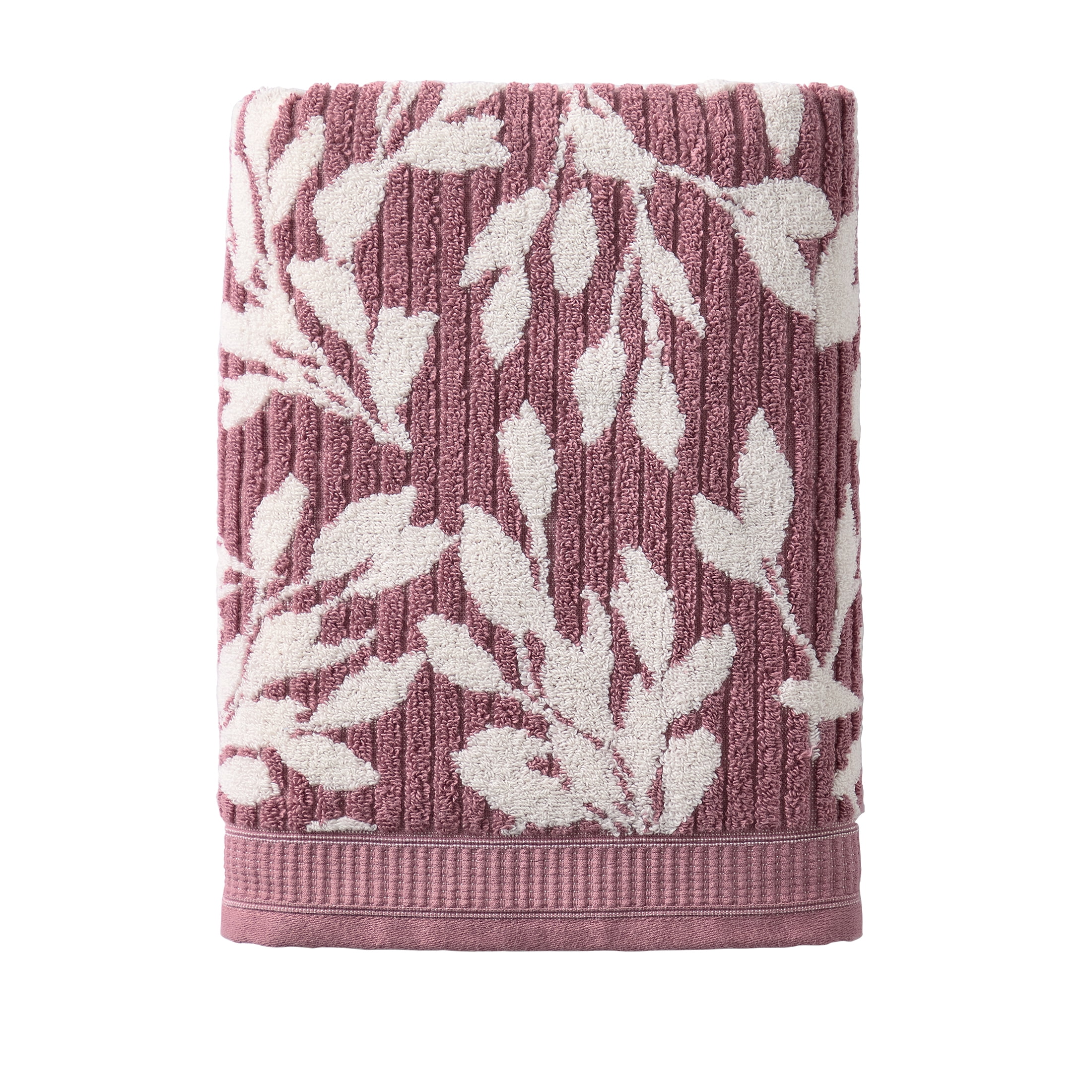 Better Homes & Gardens Signature Soft Floral 6 Piece Towel Set,Violet Gem/Vanilla Dream