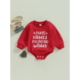 thumbnail image 2 of Sunloudy Barboteuse Décontractée pour Bébés Filles Saint-Valentin, Manches Longues Col Rond Imprimé Lettre Cœur une Pièce, 2 of 8