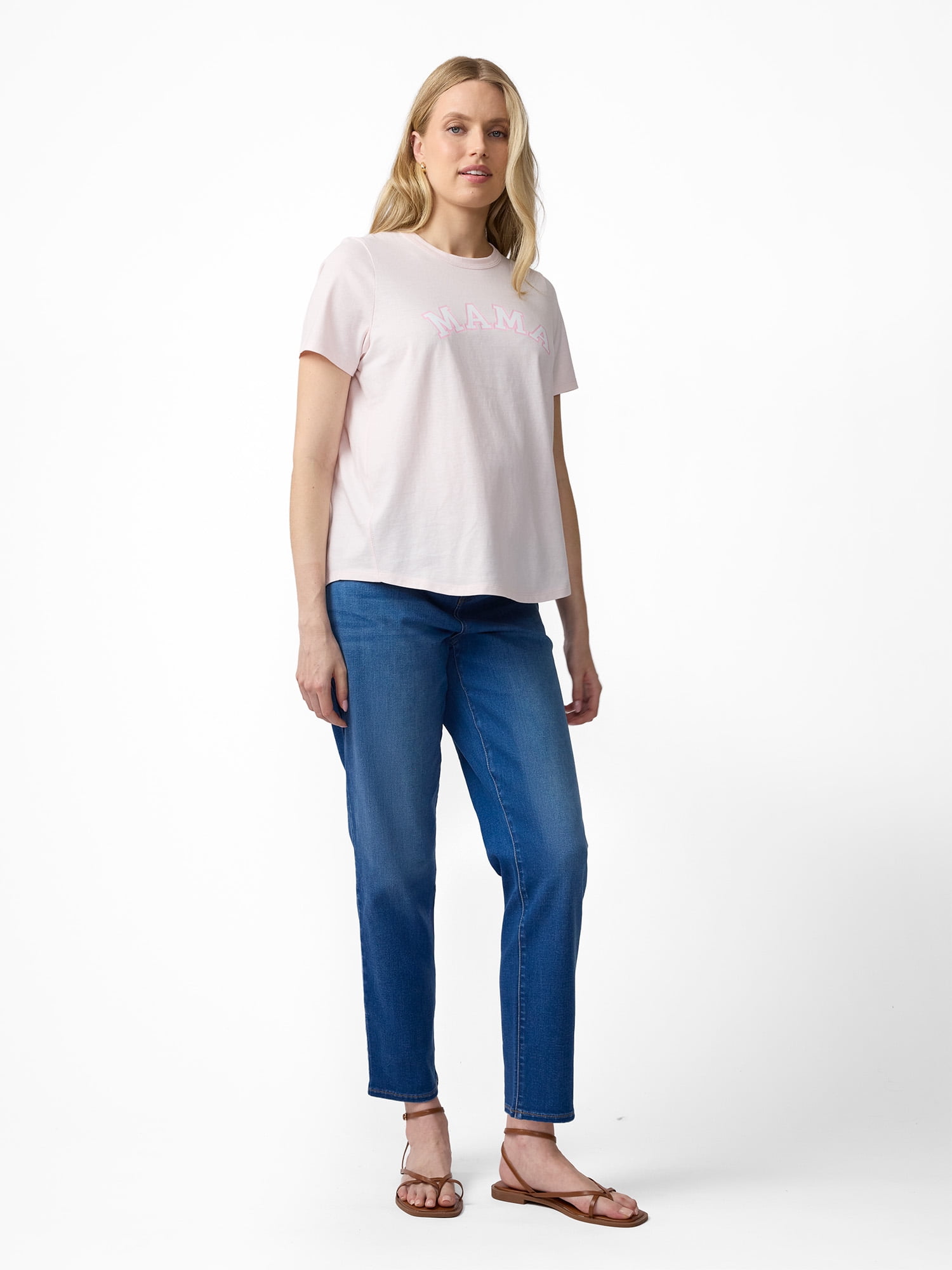 Ingrid & Isabel For Every Belly Women's Maternity Short Sleeve Relaxed Crew Graphic Tee, Sizes S-XXL