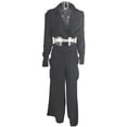 thumbnail image 1 of Mono elegante de manga larga para mujer, sexy, con cuello en V, informal, pantalones largos de pierna ancha Adepaton BST3003119-5, 1 of 6