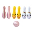 thumbnail image 1 of Juego de bolos inflable para niños con bola portátil, juego de bolos, juegos de interior y exterior para cumpleaños, actividades, reuniones y oficina. conejo, 1 of 8