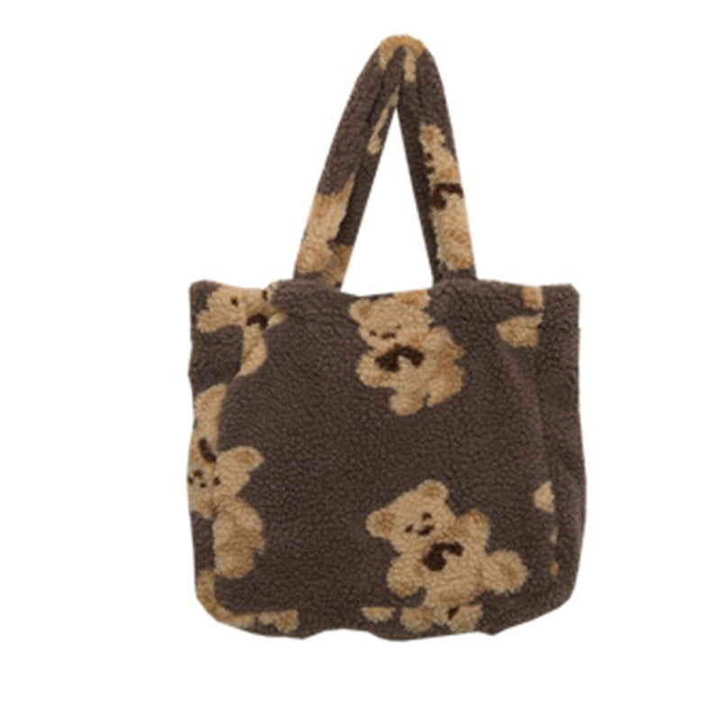 Tote Bags Cute Funny Teddy Bear Travel Totes Bag Fashion Handbags Shopping Zippered Tote For Women Waterproof Handbag 
