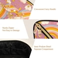 thumbnail image 5 of FORMRS Makeup Bag Travel Cosmetic Organizer for Women Fold Flat Zipper Pouch with Handle, Purple Retro Rainbow, 5 of 8