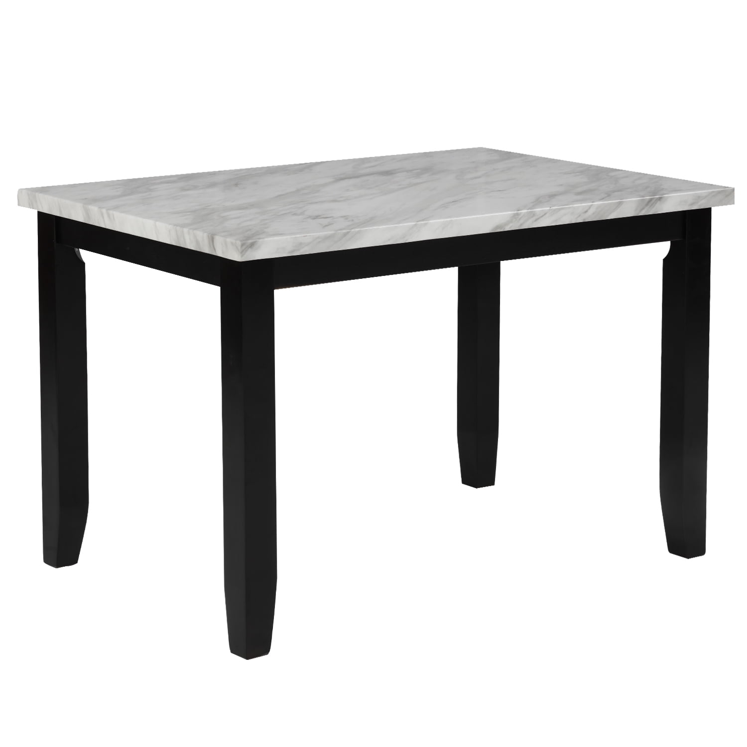 Kepooman 5-Piece Faux Marble Dining Table Set with 4 Thicken Cushion Chairs for Kitchen, White & Beige Kepooman 5-Piece Faux Marble Dining Table Set with 4 Thicken Cushion Chairs for Kitchen, White & Beige