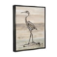 thumbnail image 3 of Stupell Industries Crane Bird Beach Shore Painting Jet Black Floating Framed Canvas Print Wall Art, Design by Patricia Pinto, 3 of 8