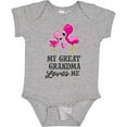 thumbnail image 3 of Inktastic My Great Grandma Loves Me with Two Flamingos Boys or Girls Baby Bodysuit, 3 of 5