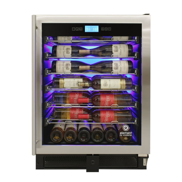 41 Bottle Single Zone Wine Cooler Stainless Walmart Com Walmart Com