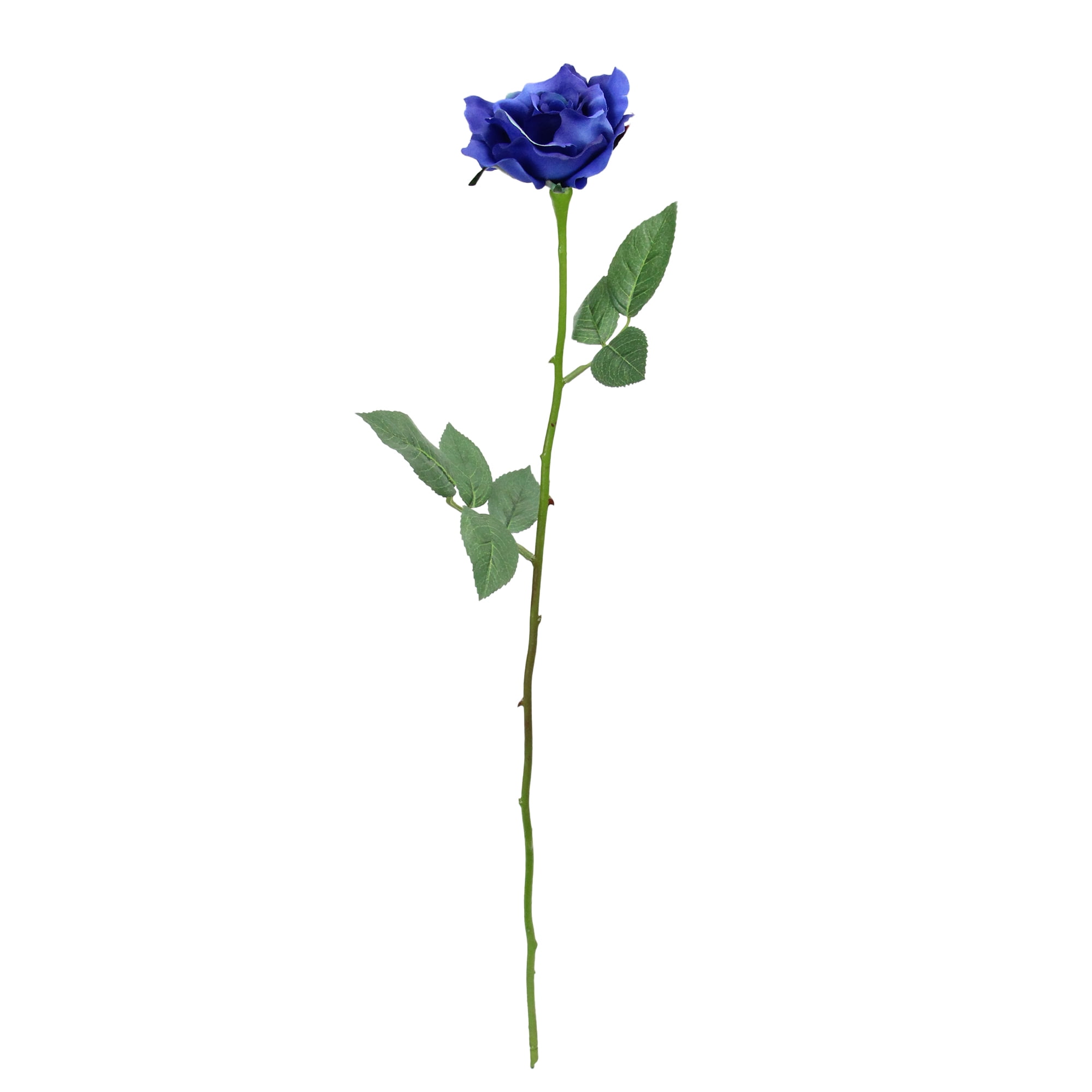 23" Blue Long Stem Artificial Blooming Rose Pick