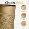 thumbnail image 3 of Autumn Alley 7 Liter Antique Gold Metal Bathroom Trash Can – Open Top Round Waste Basket for Bedroom, Office or Vanity, 3 of 8