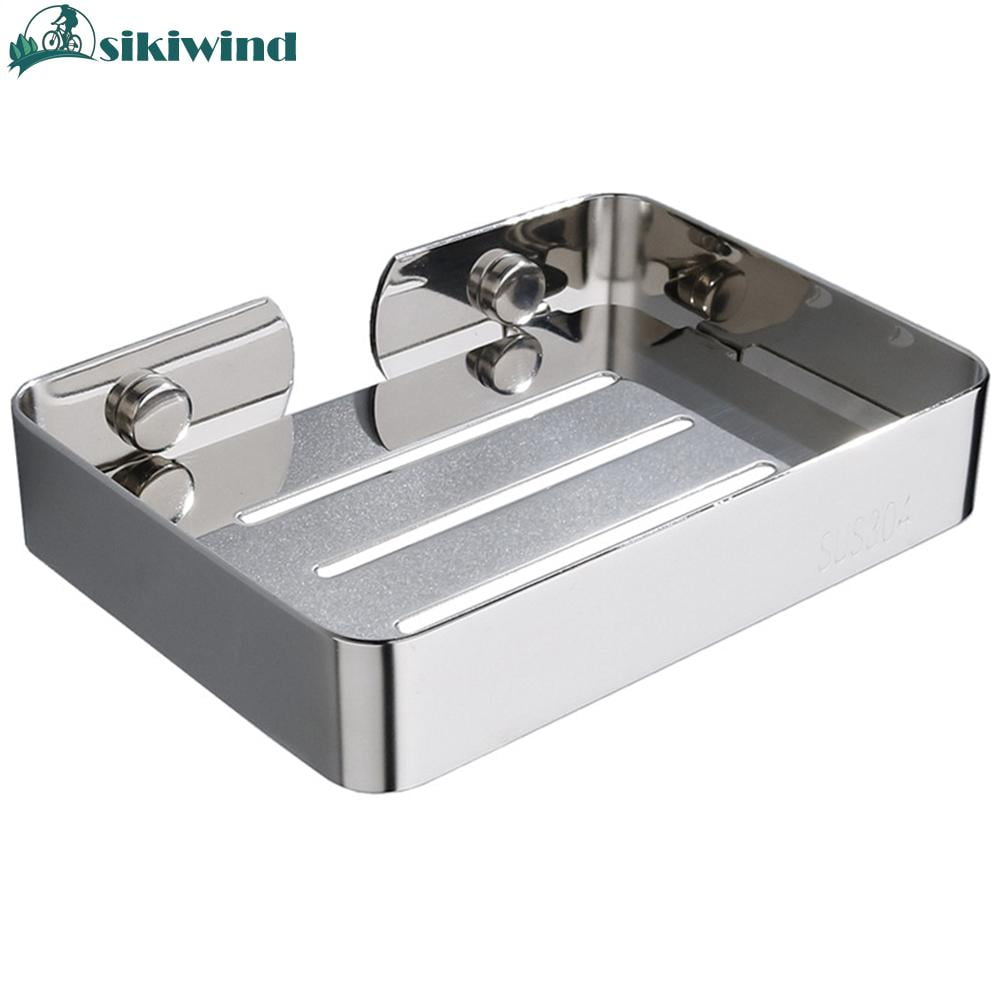 Stainless Steel Bathroom Soap Dish Tray Box Stand Soap Holder Fresh Organizer EA 