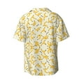 thumbnail image 6 of Lsque Banana print Men's Cuban Collar Short Sleeve Shirt Summer Beachwear Casual Button Down Fashionable Vacation Leisure Shirt-3X-Large, 6 of 7