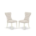thumbnail image 3 of East West Furniture Antique 3-piece Wood Table and Dining Chairs in Linen White, 3 of 10