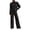 Dark Gray, variant on Womens Two Piece Sets Solid Mock Neck Pullover Sweatshirt and Drawstring Wide Leg Pants Casual Cozy Lounge Outfit for Fall Daily Wear