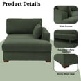 thumbnail image 3 of UIXE Chaise Lounge Indoor Upholstered Corduroy Sofa with Left Armrest for Living Room Bedroom, Green, 3 of 7