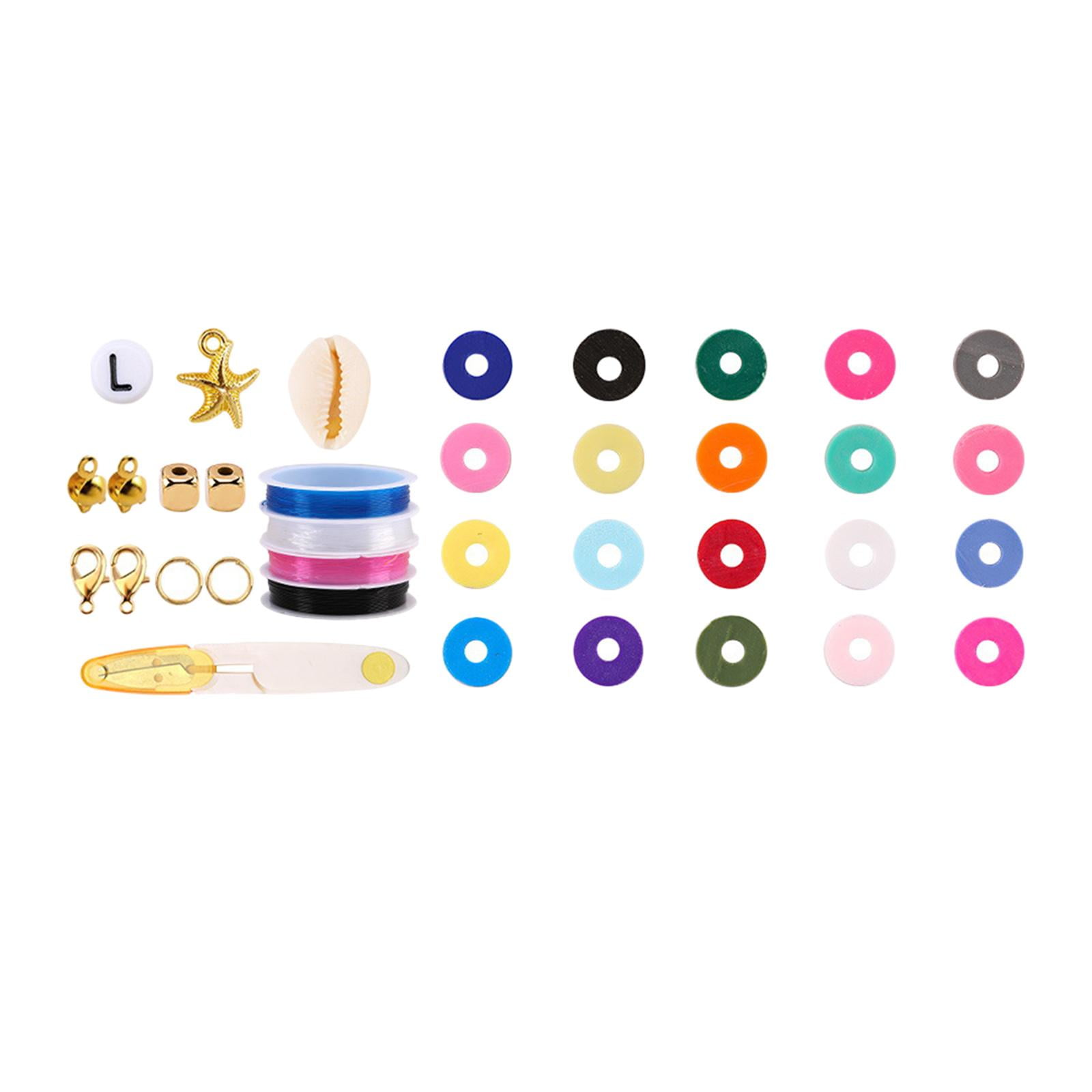 Milageto Clay Beads 6mm Mixed Color Loose Beads DIY Jewelry Accs 24 Grid Letter Bead