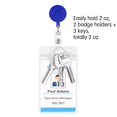 thumbnail image 2 of MUKA 50 Pack Solid Color Retracting Badge Reel with Vertical Style Clear ID Card Holders Sets, 2 of 8