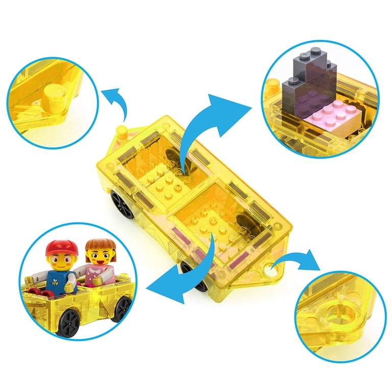 PicassoTiles Magnetic Tiles Expansion Car & Figures photo 3