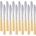 thumbnail image 1 of QIBOMOON Couteaux de Table, Ensemble de 12 Pcs en Acier Inoxydable, Couverts Classiques 8 Pouces pour Restaurant/restauration, Couverts de Qualité Commerciale, Ensemble de Couteaux de Table Dégradé Or, 1 of 3
