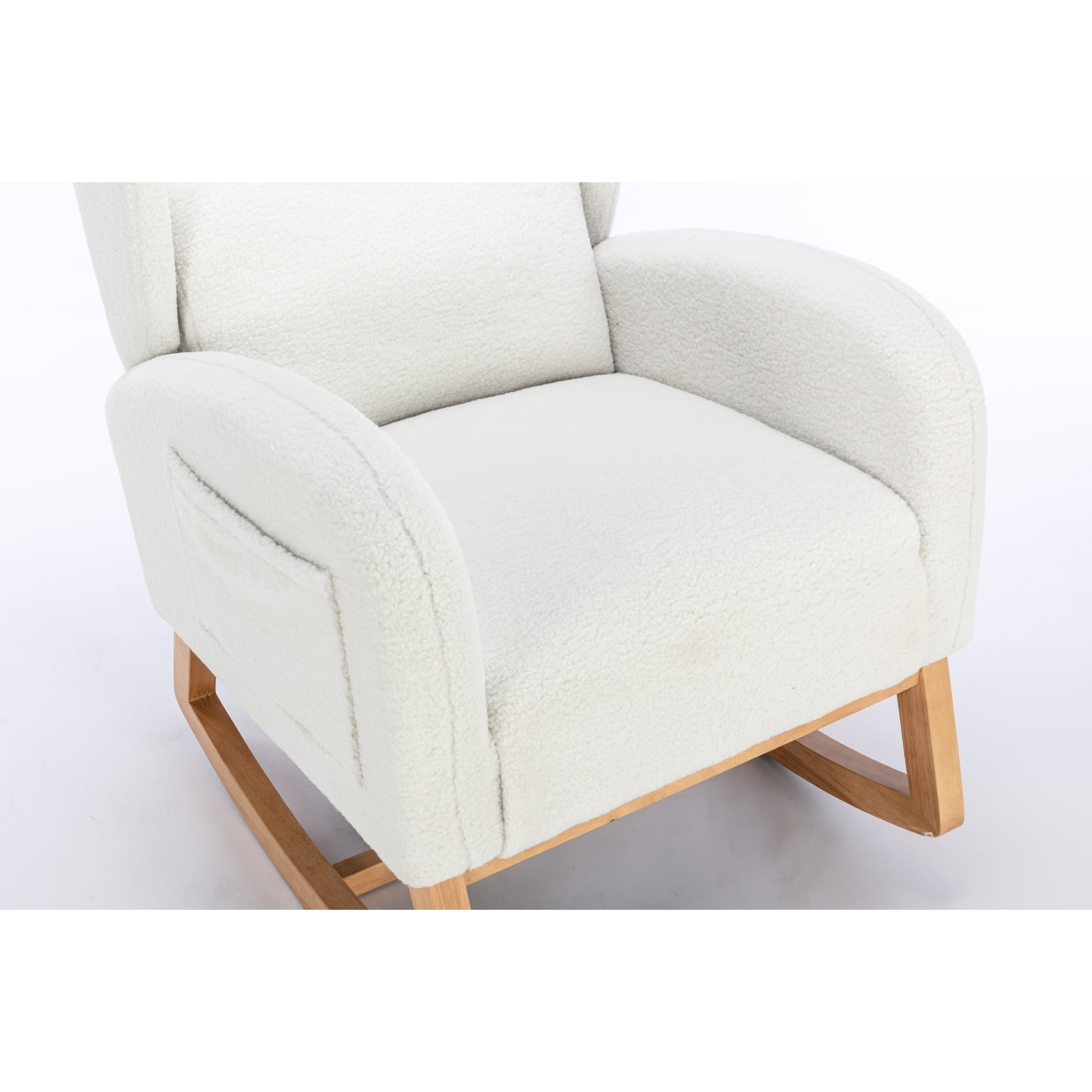 Rocking Chair With Luxury Fabric And Hardwood Frame Foam Filled Solid Pattern
