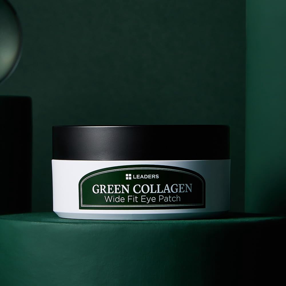 LEADERS Green Collagen Wide Fit Eye Patch – Vegan Hydrogel Firming Eye Patch, Deep Absorption, Helps Improve Fine Lines, Anti-Aging, Firming & Wrinkle Care, Gentle Formula for Sensitive Skin - 96g