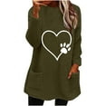 thumbnail image 3 of Aboser Womens Oversized Sherpa Pullover Fuzzy Fleece Heart Print Loungewear Casual Long Sleeve Sweatshirt Fall 2026 Cute Tops Warm Plush Long Shirts with Pockets, 3 of 5