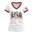 thumbnail image 4 of YVNAURA Women's Retro 250th Anniversary V Neck T Shirt USA 1776-2026 American Flag Graphic Tee Patriotic Summer Top Lightweight Breathable for 4th of July Everyday Wear, White, 5XL, 4 of 7