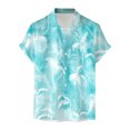 thumbnail image 1 of Camisas Para Hombre Slim Fit Hombres manga corta primavera verano casual impreso camisas top blusa camisas (Green, XL), 1 of 4