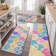 thumbnail image 2 of Multi Color Floral Checkered Pattern Kitchen Rugs Sets Of 3,Kitchen Runner Rugs Non Skid Washable,Decorative Kitchen Floor Mats for Kitchen,Sink,Laundry,17"x30"+ 17"x47" + 17"x59", 2 of 6