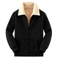 thumbnail image 2 of Coorders Womens Heavyweight Jacket with Pocket, Winter Women Sherpa Zip Fleece Lined Jackets ,Women's Plus Black,Size XL, 2 of 8