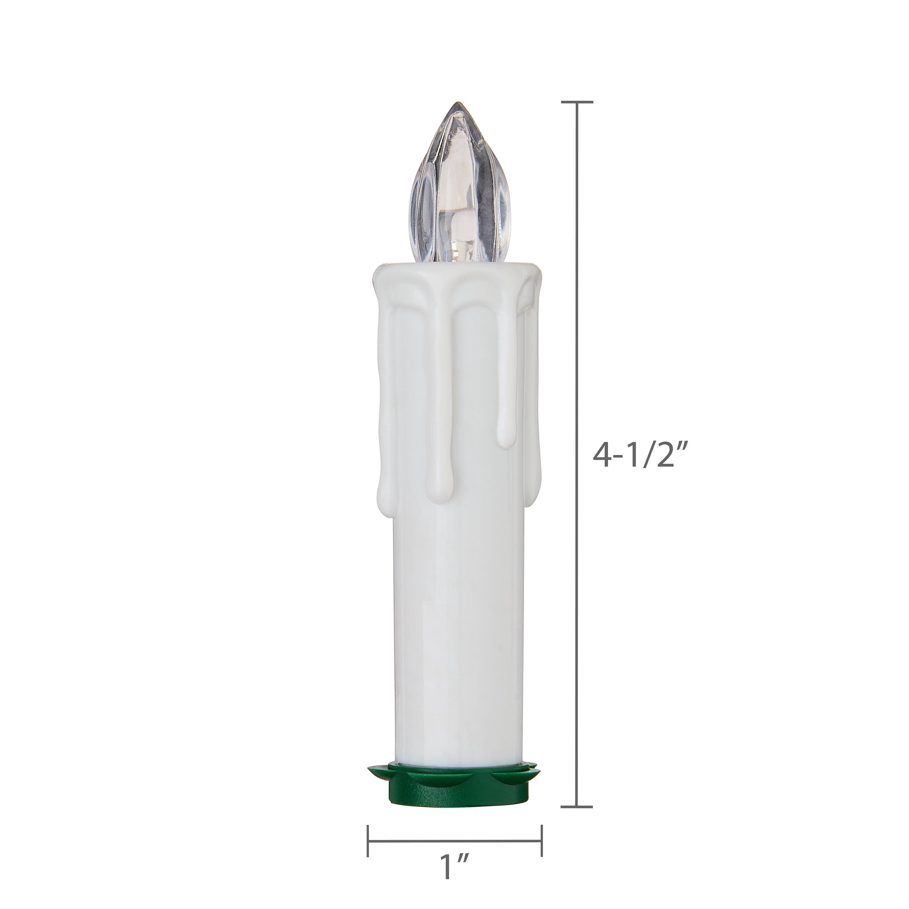 10 Count Battery-Operated White Cordless LED Clip Christmas Candles Ornament with Remote, by Holiday Time