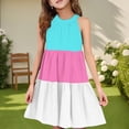 thumbnail image 2 of Ashirexll Robes pour Filles Enfants Sans Manches Mode Col Rond Patchwork Ludique Été Décontractée Robe d'Été pour Préadolescentes, 2 of 4