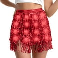 thumbnail image 5 of UQJfacai Sparkly Sequin Fringe Skirt Light Up Tassel Shorts Belly Dance Skirts Rave Festival Outfits for Women, 5 of 6