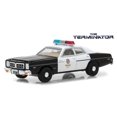 thumbnail image 2 of New 1:64 Greenlight Hollywood Series 19 Collection - The Terminator (1984) - 1977 Dodge Monaco Metropolitan Police (New License) - Black & White Diecast Model Car By Greenlight, 2 of 2