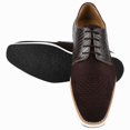 thumbnail image 2 of LIBERTYZENO Mens Casual Shoes Textile And Lizard Print Leather Lace-Up Oxford Casual Shoes For Mens Gutta Brown 13, 2 of 7