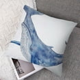 thumbnail image 7 of Large Whale Watercolor' Animal Throw Cushion Pillow Cover for Living Room, Sofa, 7 of 7