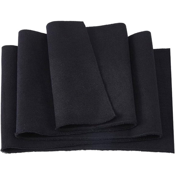 Black Rib Fabric for Cuffs Cotton Stretch Knit Fabric Trim 37x6in Fabric Cuff for Sewing Clothes Waistbands Collar Sleeve Cuffs Jacket(1Pc) Black