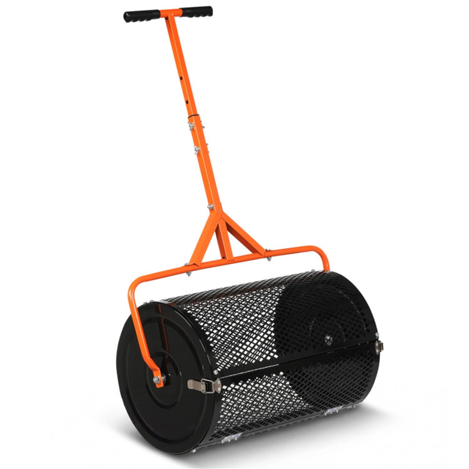 24" Lawn Topdressing Spreader with 0.75"×0.5" Mesh, Compost Spreader for Soil Sand Fertilizer Orange