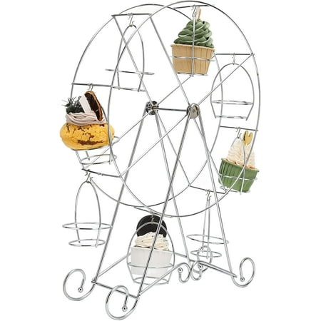 

Ferris Wheel Cupcake Stand Steel Wire Frame Dessert Carrier Display Holder Rack for Carnival Party Birthday Wedding Holds 8 Cupcakes 17 Inches