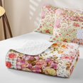 thumbnail image 4 of Erosebridal Vintage Country Flower Twin Quilt Set for Girl, Rustic Floral Twin Coverlet Set, Pink, 2pcs, 4 of 7
