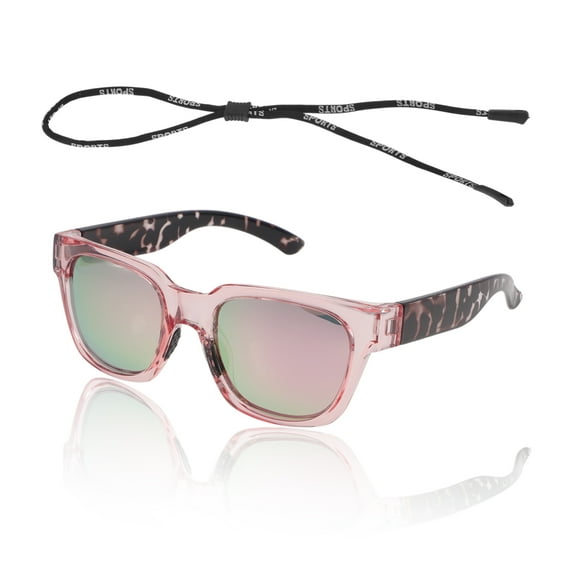 1 Set Motorcycle Riding Goggles Anti-glare Tri-Acetyl Cellulos PC UV400 Cycling Sunglasses Pink Lens Clear Pink Leopard Color Frame