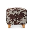 thumbnail image 2 of Jiueut Cow Print Ottoman Cover, Soft Foot Rest Slipcover Waterproof Square Slipcover for Footstool with Elastic Buttom for Living Room, 2 of 6