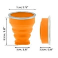 thumbnail image 2 of Unique Bargains 1 Pc Collapsible Cups Portable Folding Cup with Wrist Strap Folded Height 2.5cm Camping Water Cup 200ml Orange, 2 of 5
